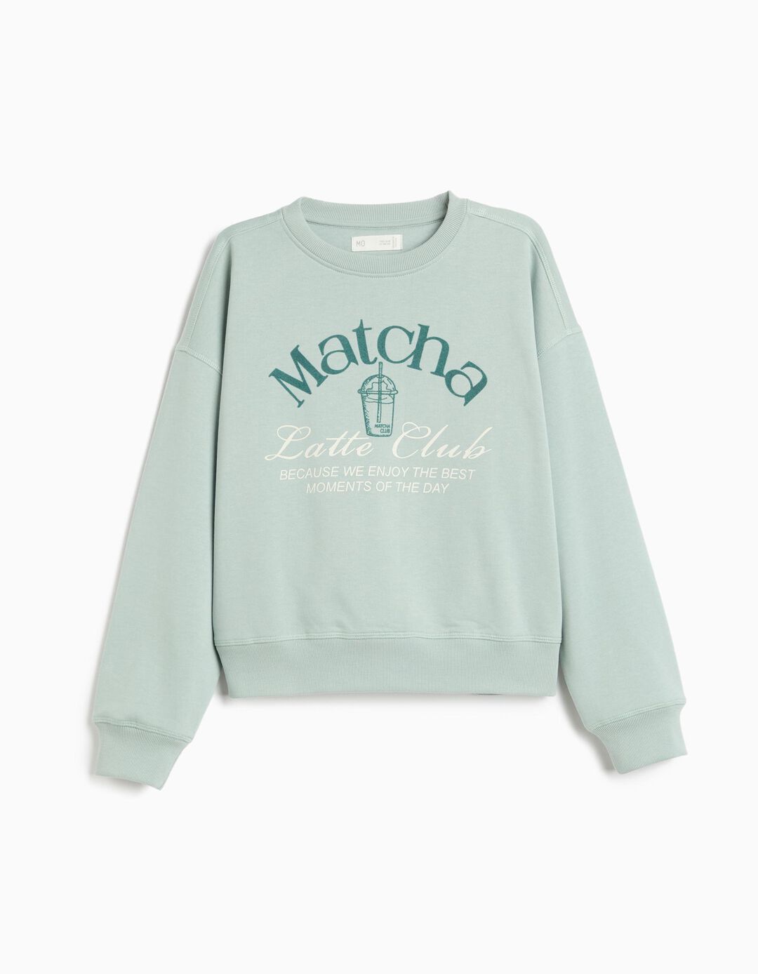 Sweatshirt Estampada, Menina, Verde &Aacute;gua