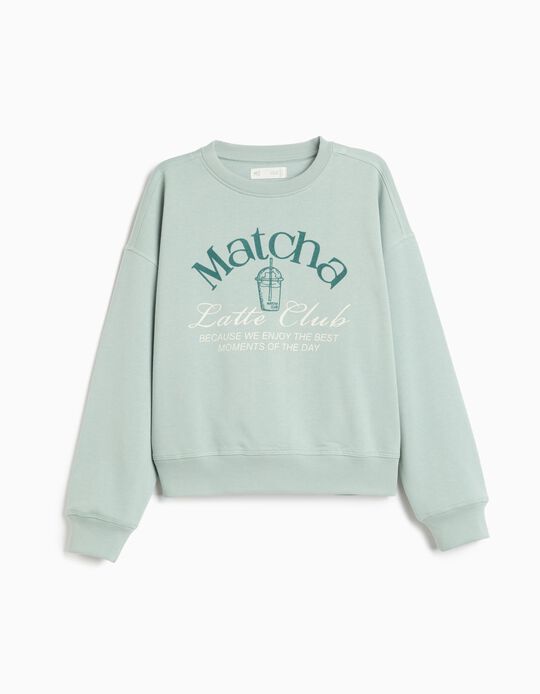 Comprar Online Sweatshirt Estampada, Menina, Verde &Aacute;gua