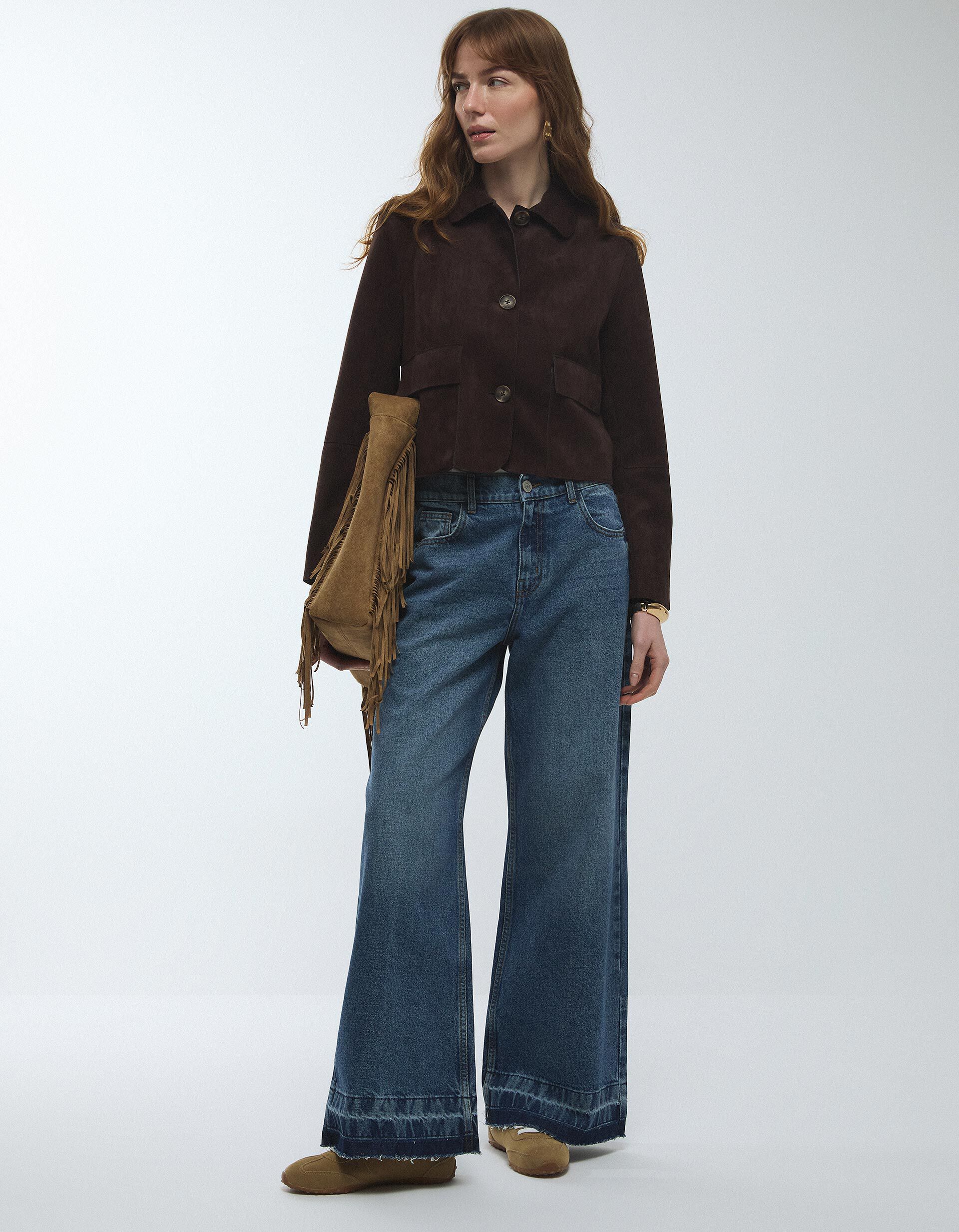 Comprar Online Casaco Efeito Camur&ccedil;a, Mulher, Castanho