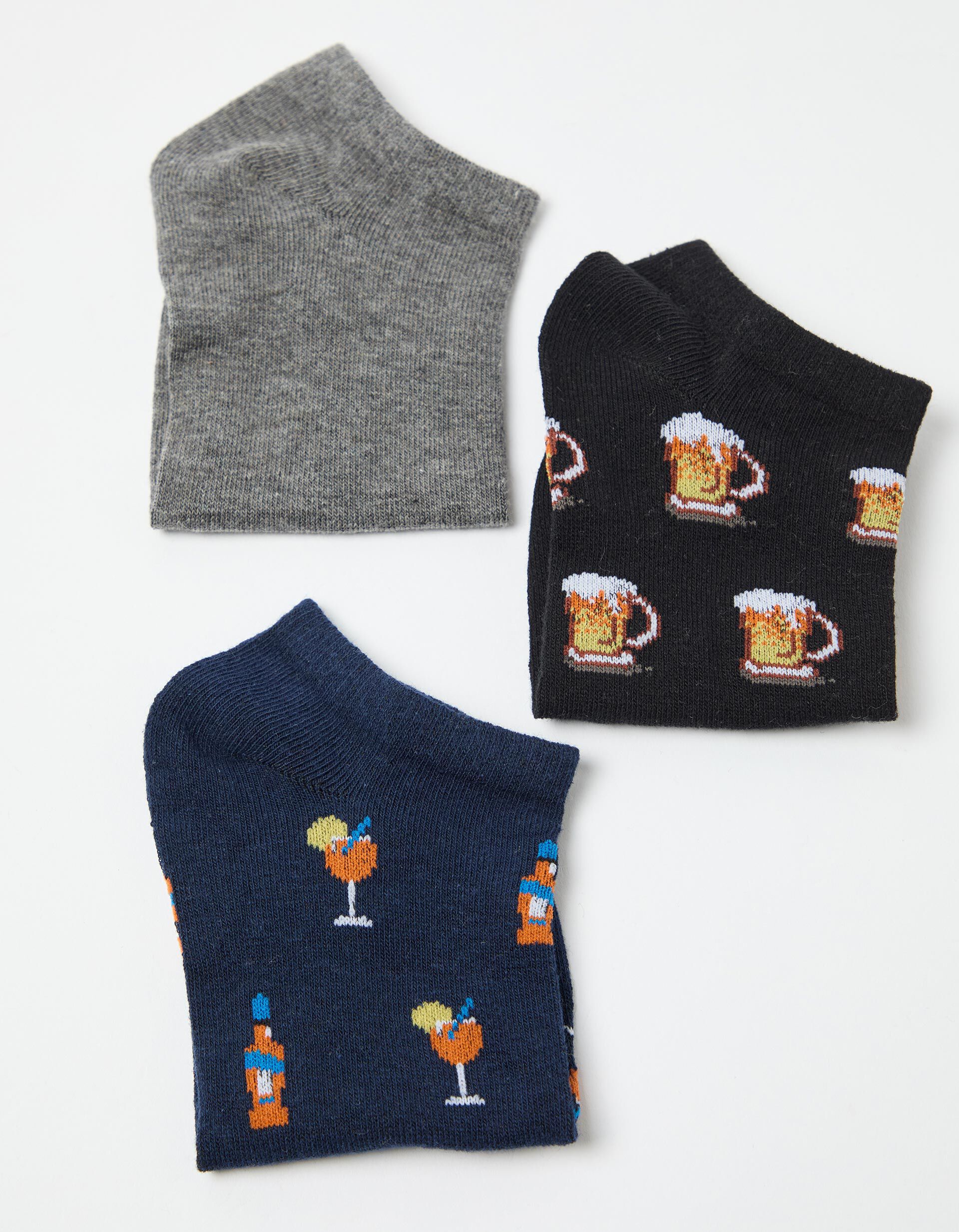 Comprar Online Pack 3 Pares de Meias Tornozelo, Homem, Preto