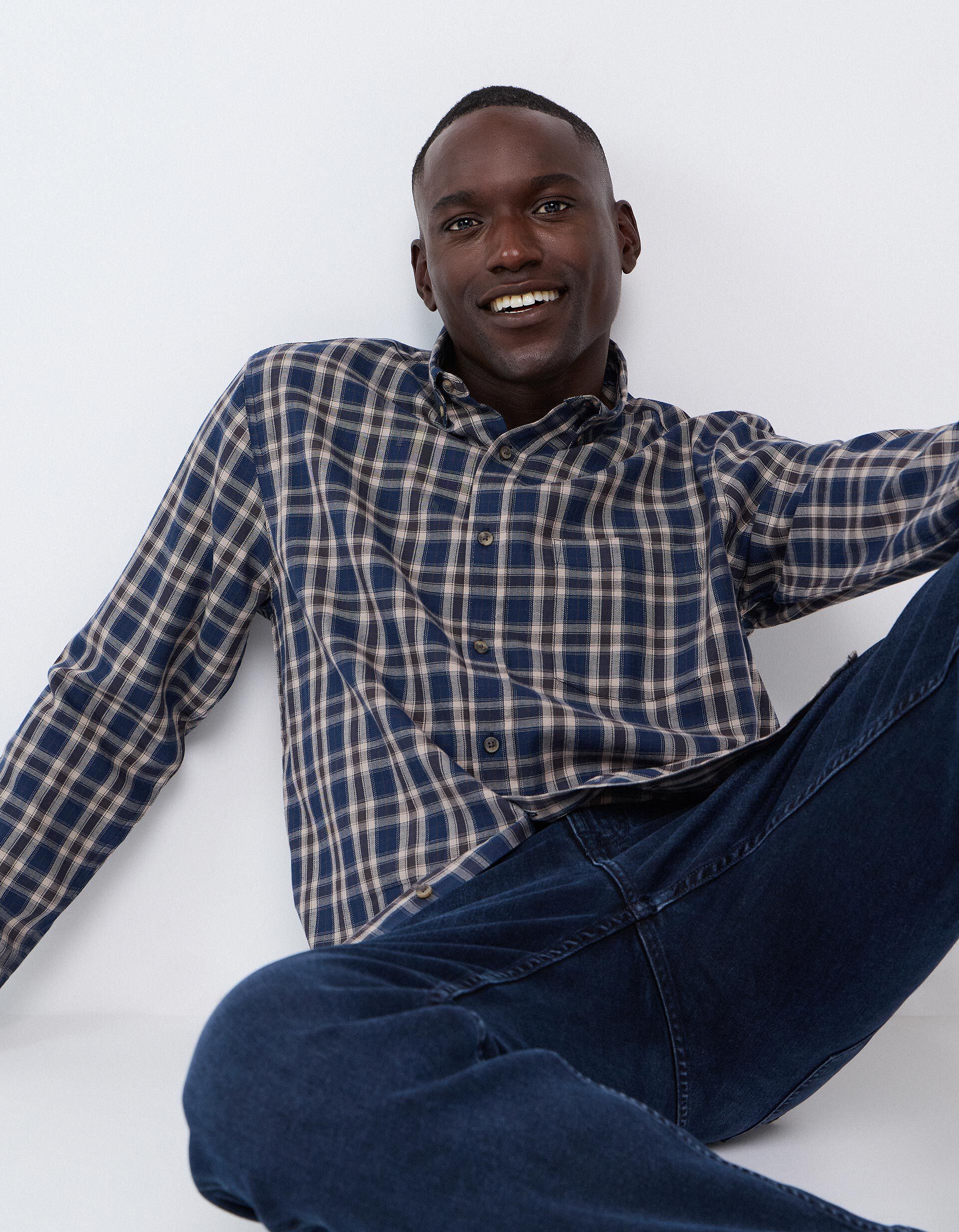 Comprar Online Camisa Xadrez, Homem, Azul Escuro