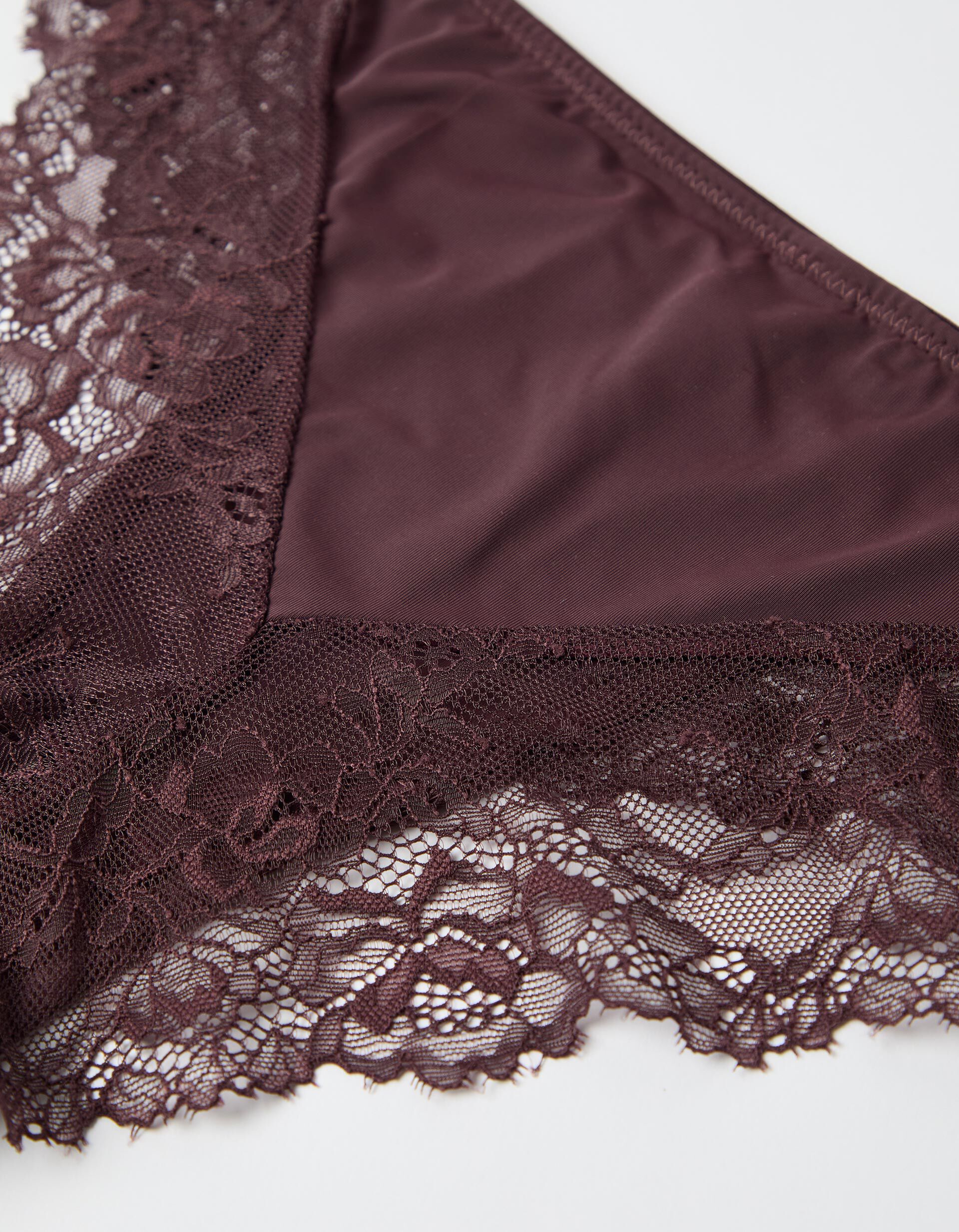 Comprar Online Cuecas Brief com Renda, Mulher, Vermelho Escuro