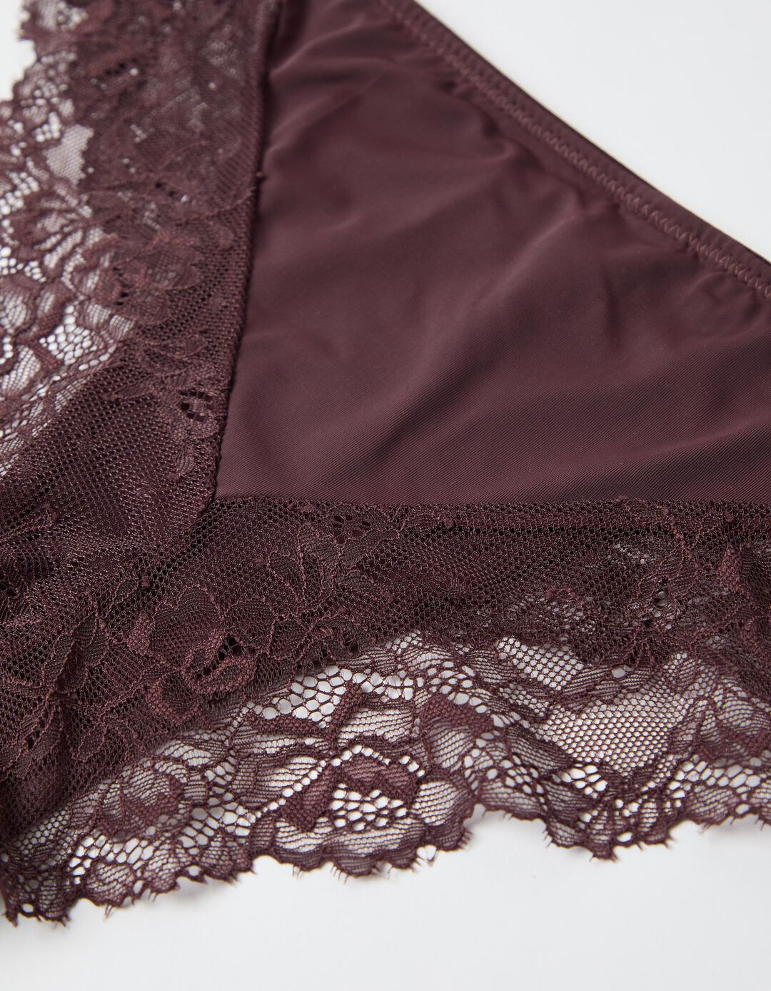 Cuecas Brief com Renda, Mulher, Vermelho Escuro