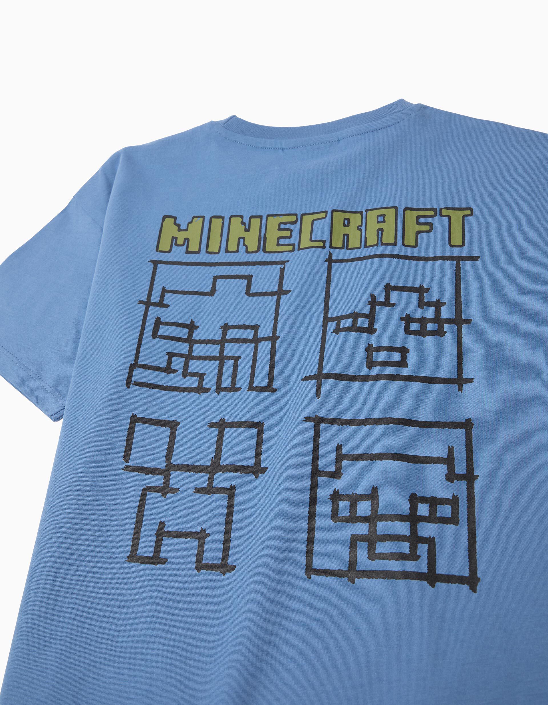 Comprar Online T-shirt Manga Curta 'Minecraft', Menino, Azul