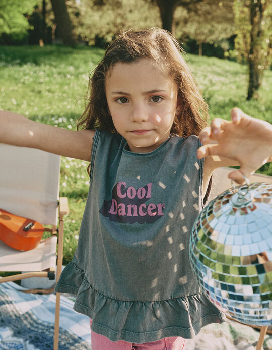 Comprar Online T-shirt Estampada, Menina, Cinzento