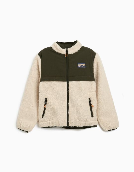 Comprar Online Casaco de Sherpa, Menino, Verde Escuro
