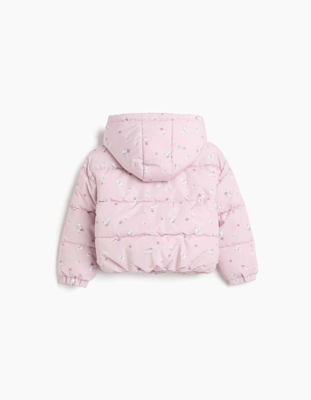 Casaco Acolchoado &Agrave;s Flores, Menina, Rosa Claro