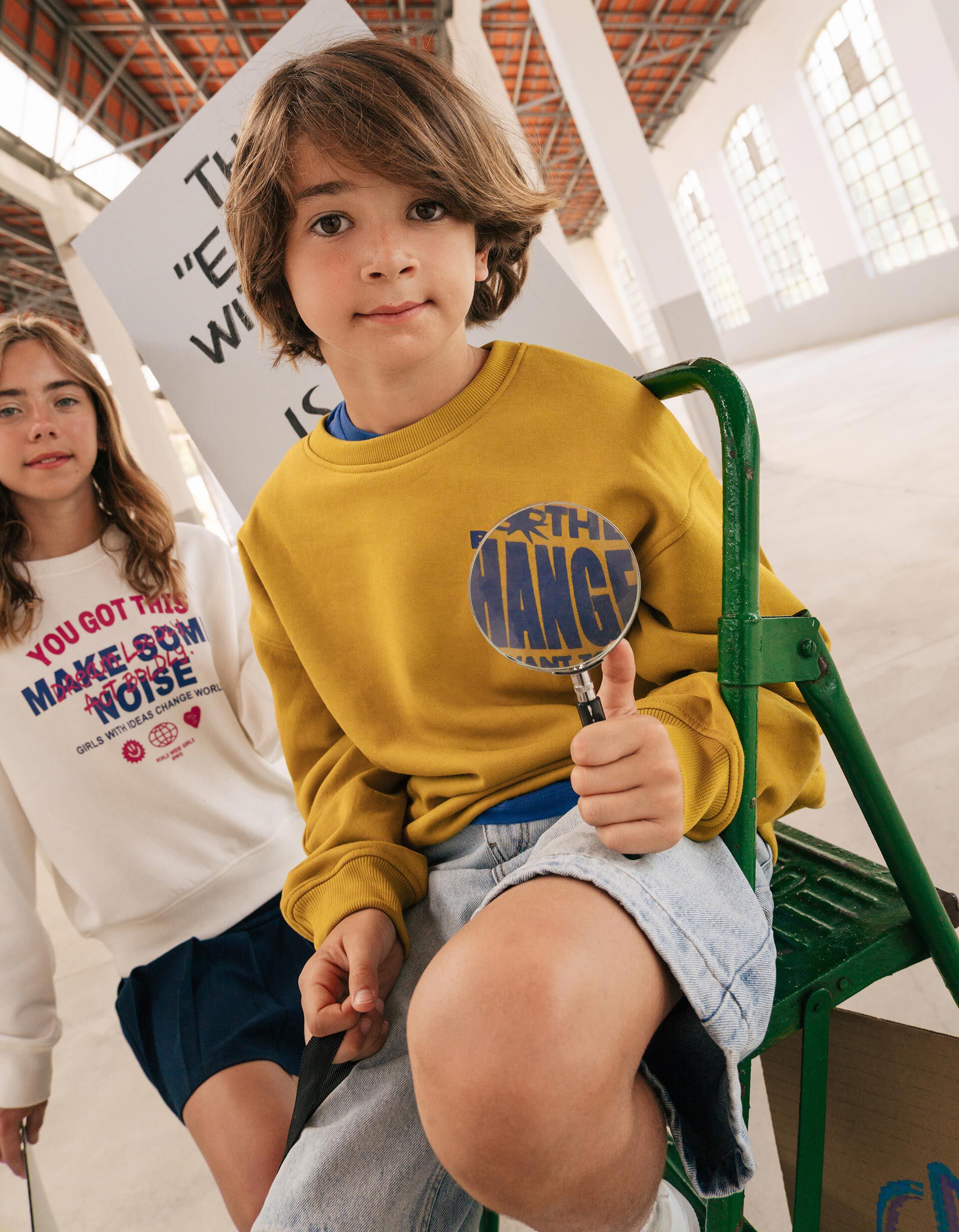 Comprar Online Sweathirt Estampada, Menino, Amarelo Escuro