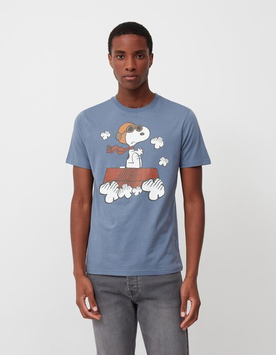 T-shirt 'Snoopy', Homem, Azul