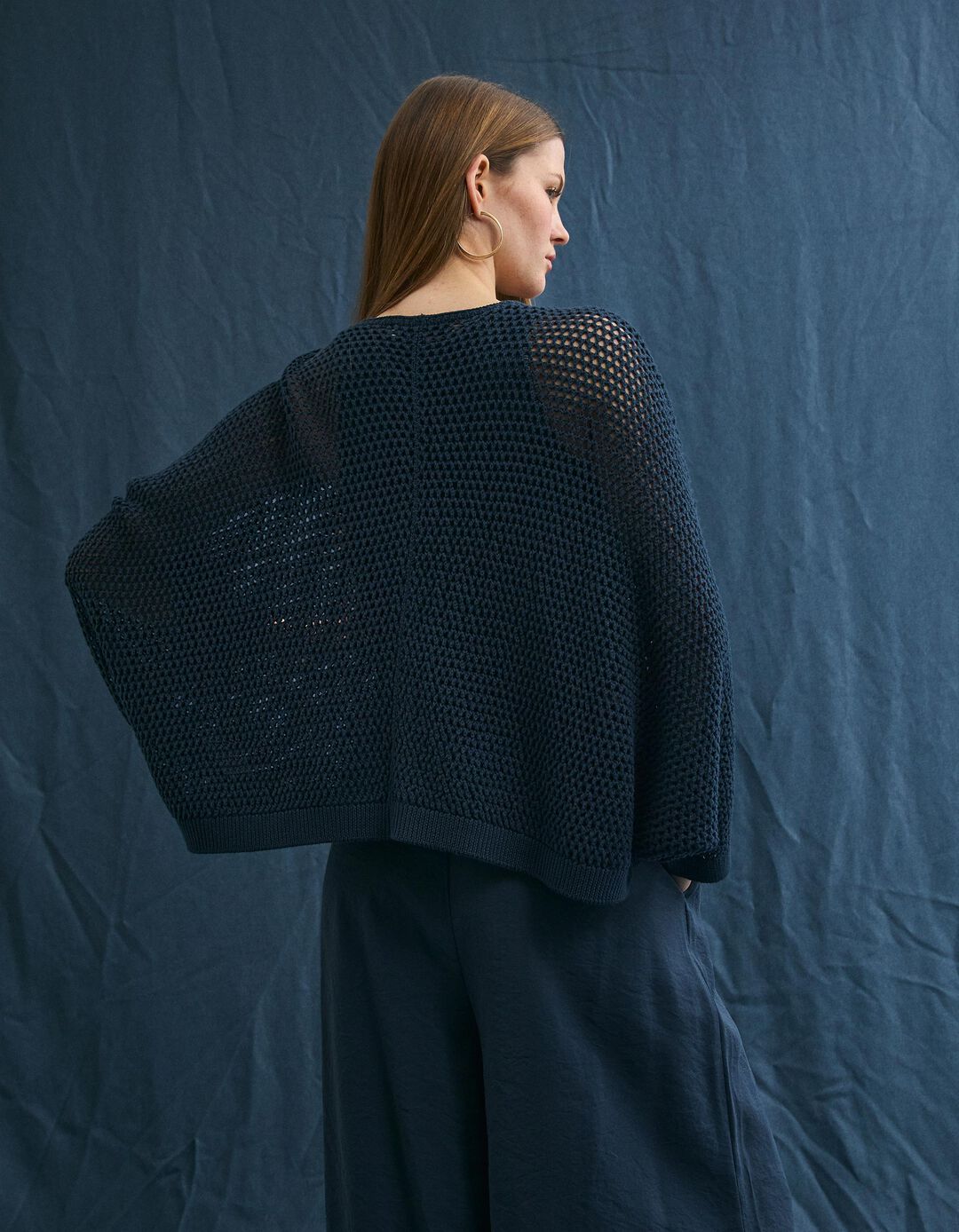 Casaco de Malha, Mulher, Azul Escuro