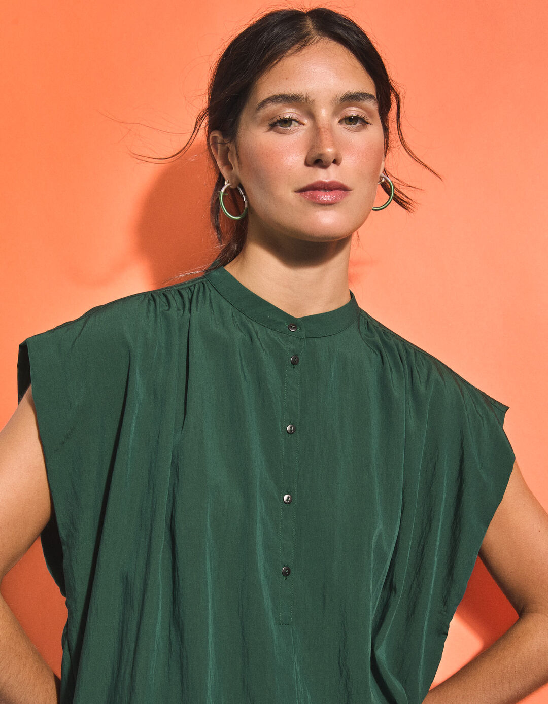 Blusa com Liocel, Mulher, Verde