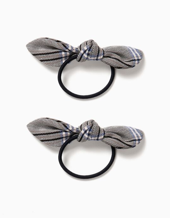Pack 2 El&aacute;sticos para Cabelo Xadrez