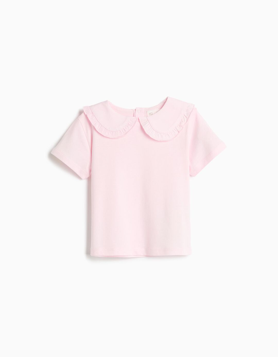 T-shirt Com Gola, Menina, Rosa Claro