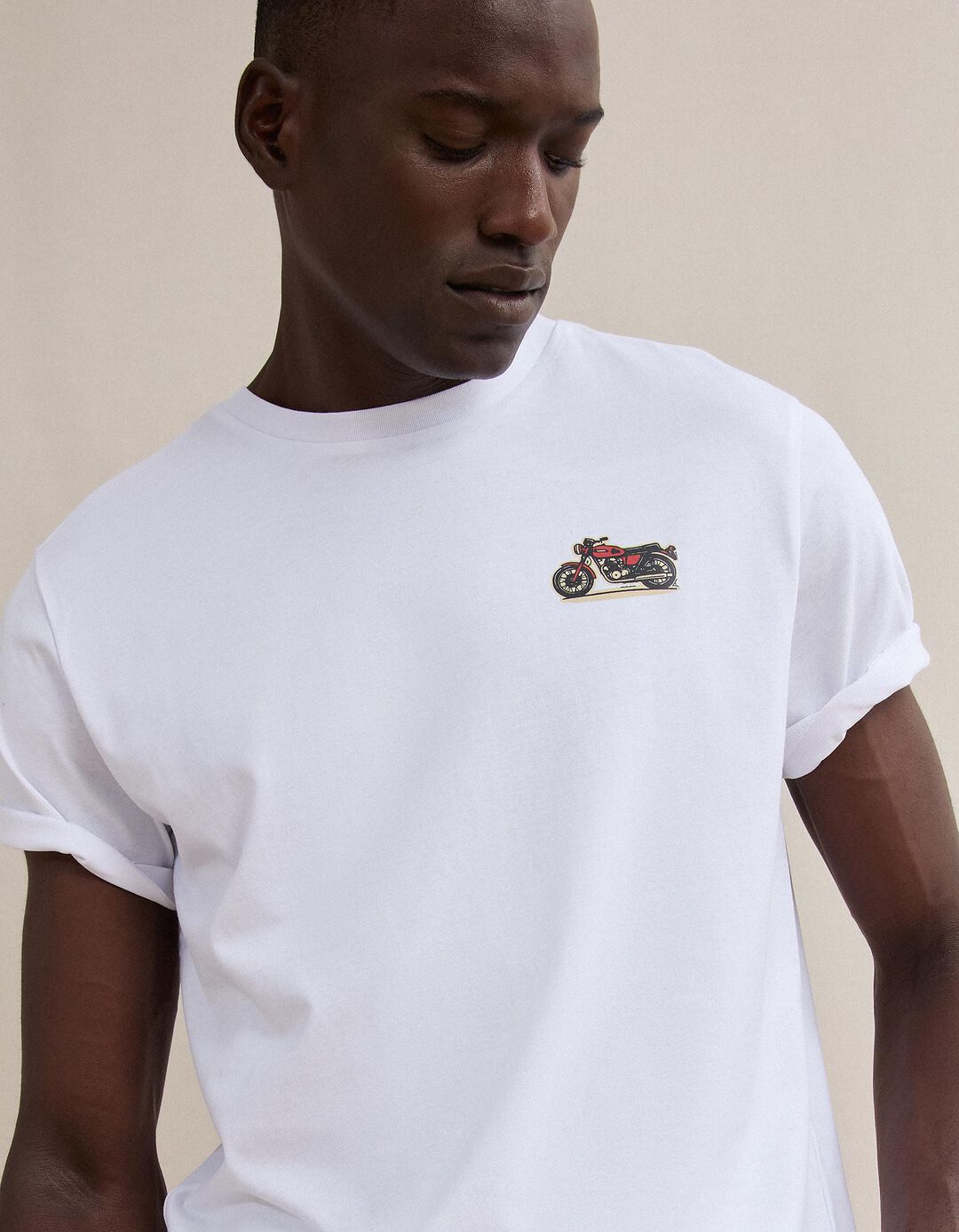 T-shirt Jersey Estampada, Homem, Branco