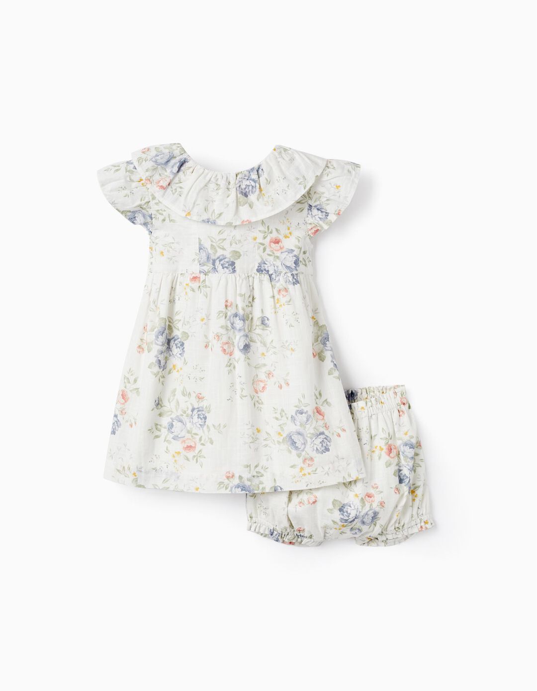 Dress + Cotton Diaper Cover for Baby Girls 'Floral', Multicolour