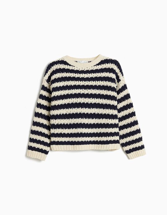 Comprar Online Camisola Riscas, Menina, Azul Escuro