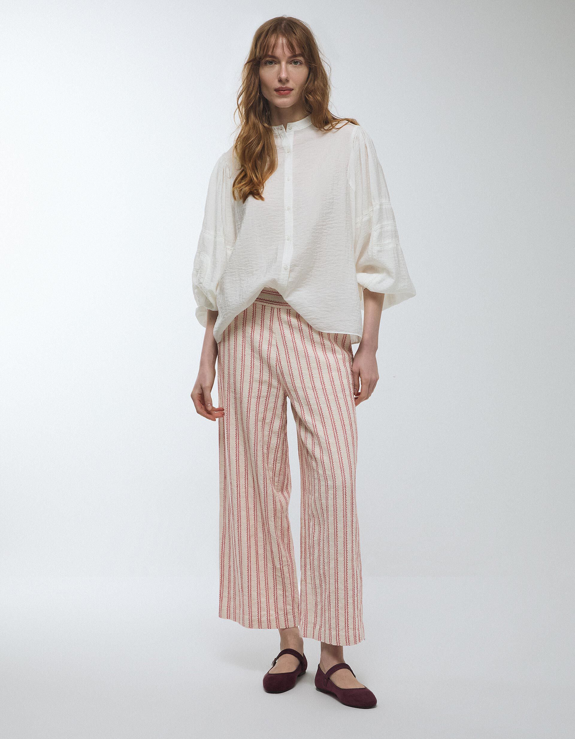 Comprar Online Cal&ccedil;as com Bordados, Mulher, Bege