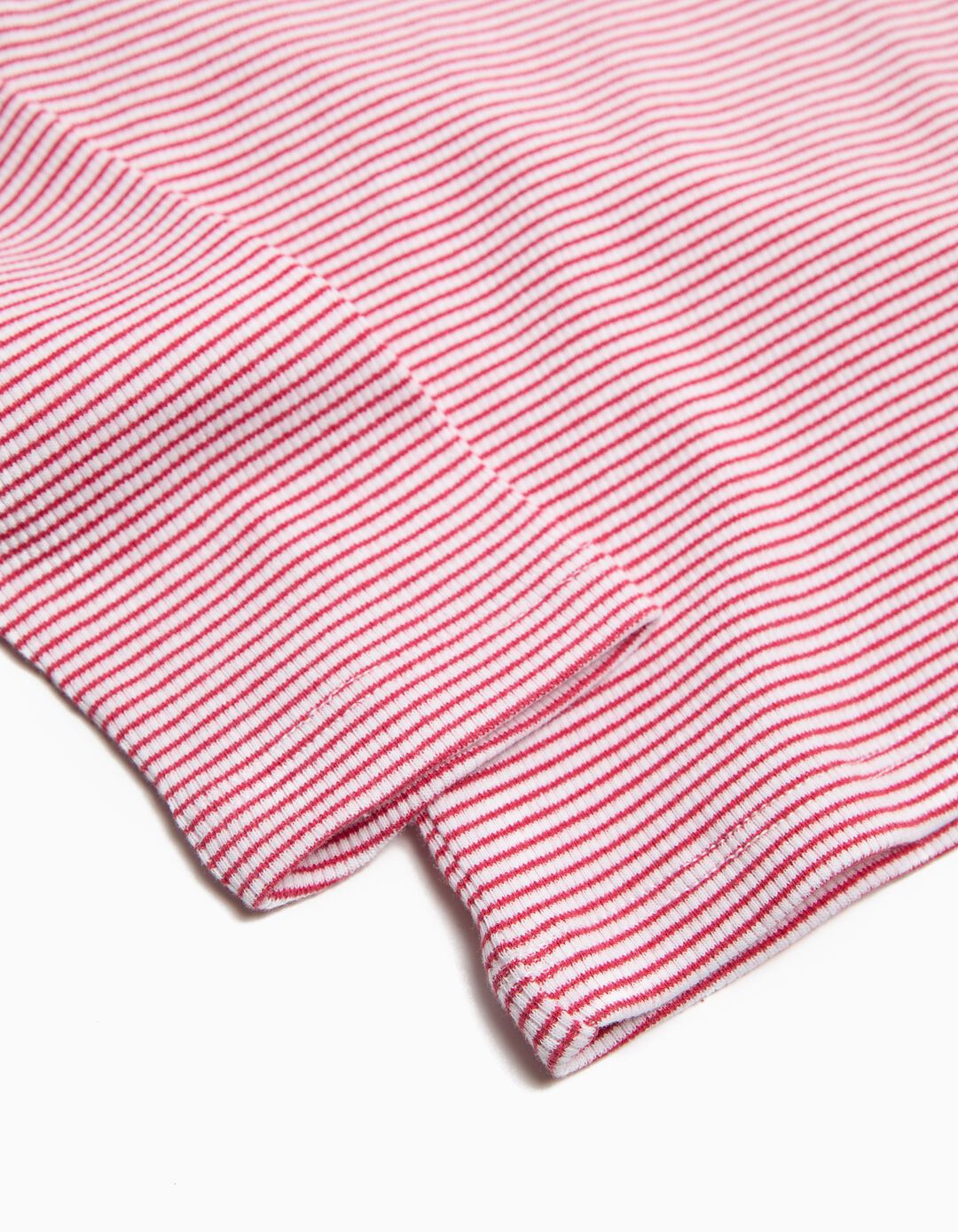T-shirt de Manga Comprida Riscas, Menina, Vermelho