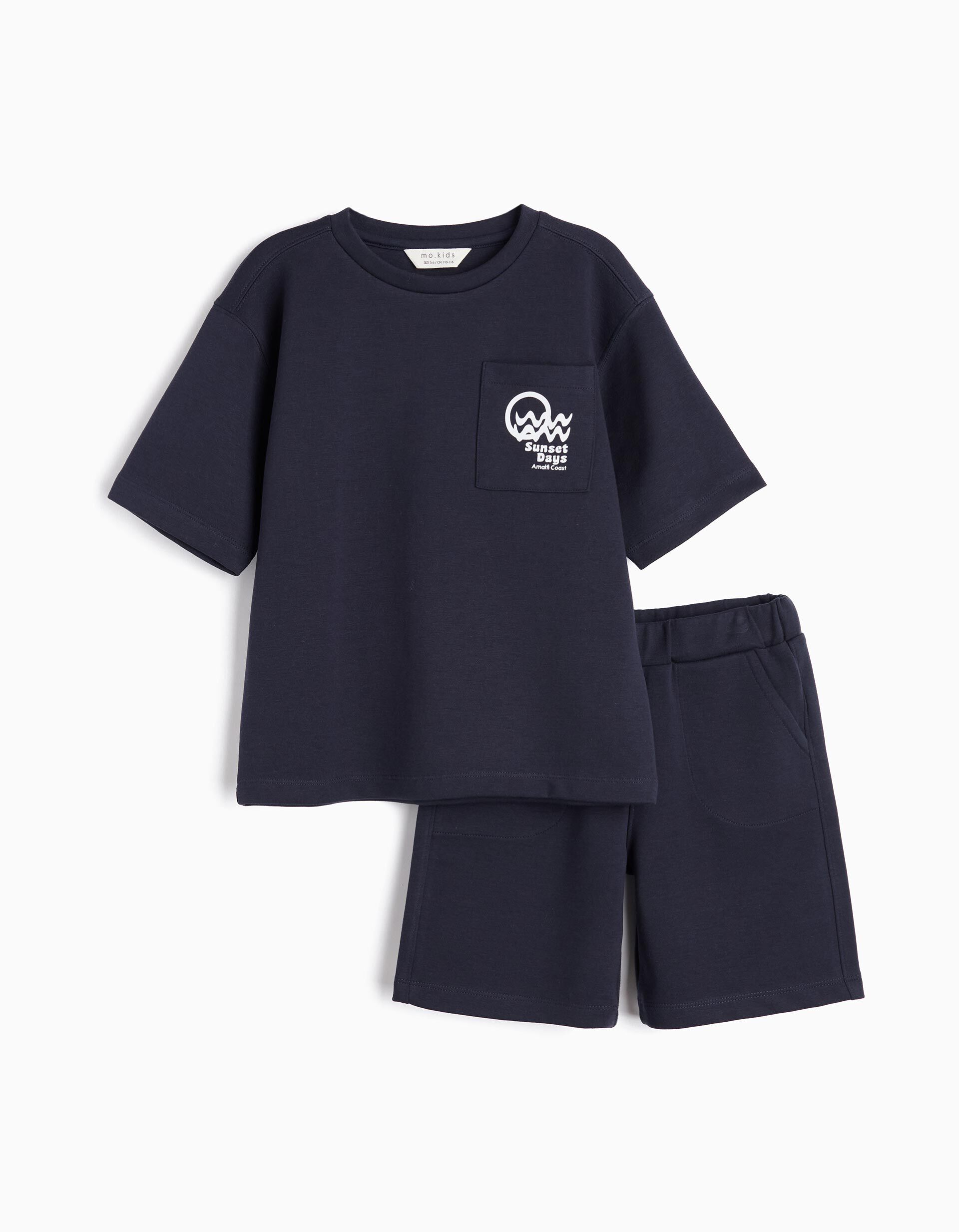 Conjunto T-Shirt e Cal&ccedil;&otilde;es, Menino, Azul