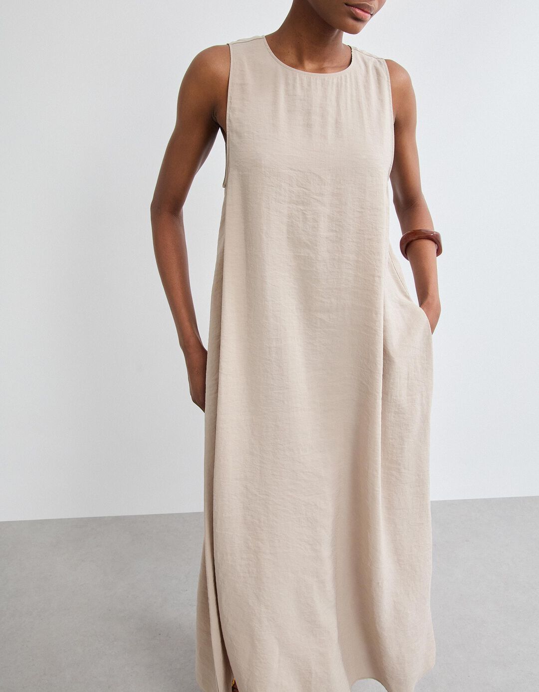 Vestido Modal, Mulher, Bege