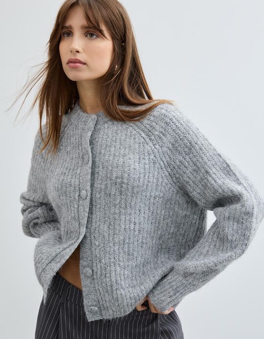 Comprar Online Casaco de Malha, Mulher, Cinzento