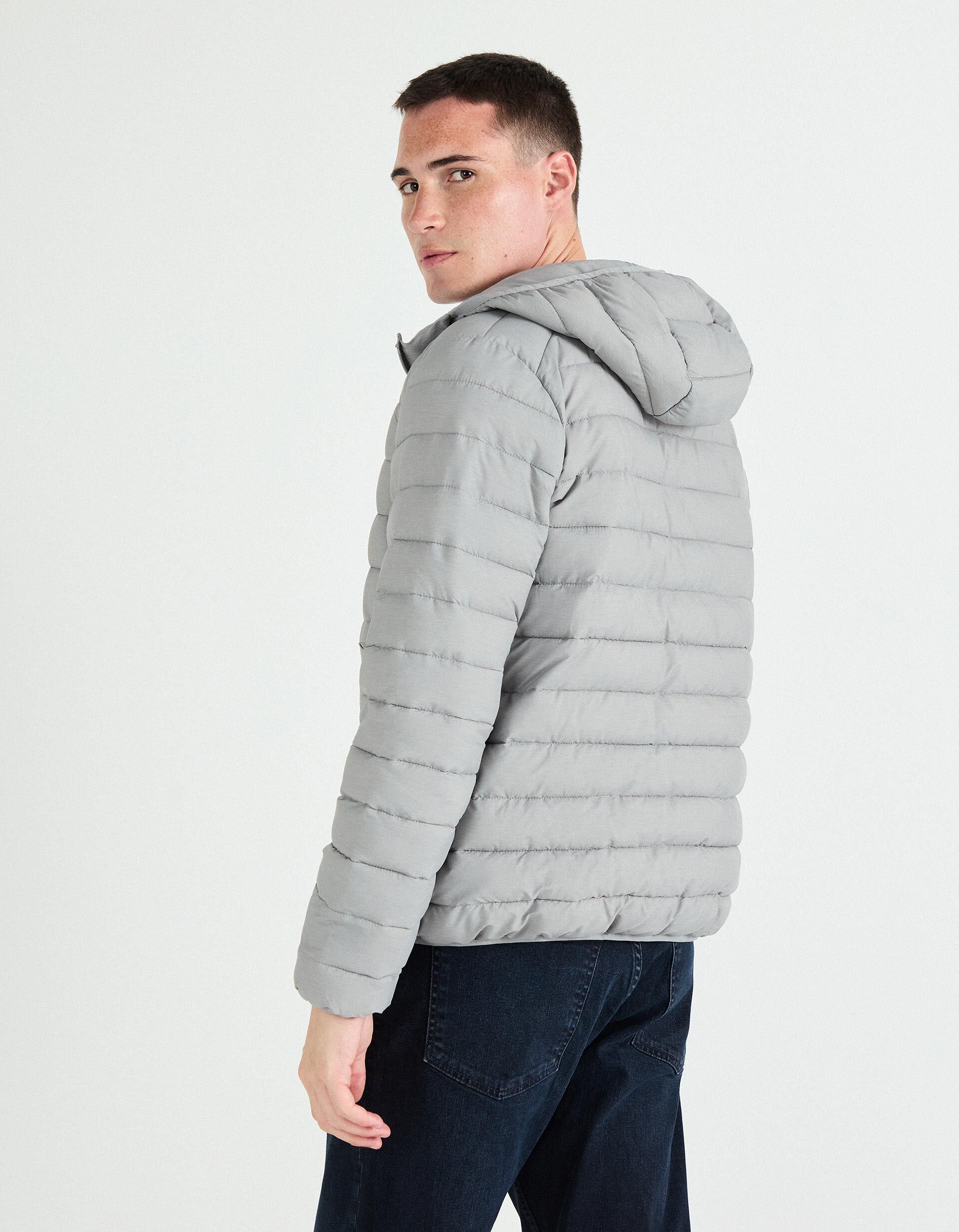 Comprar Online Casaco Acolchoado com Capuz, Homem, Cinzento