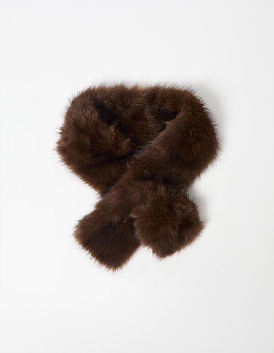 Comprar Online Cachecol de Pelo Sintético, Mulher, Castanho