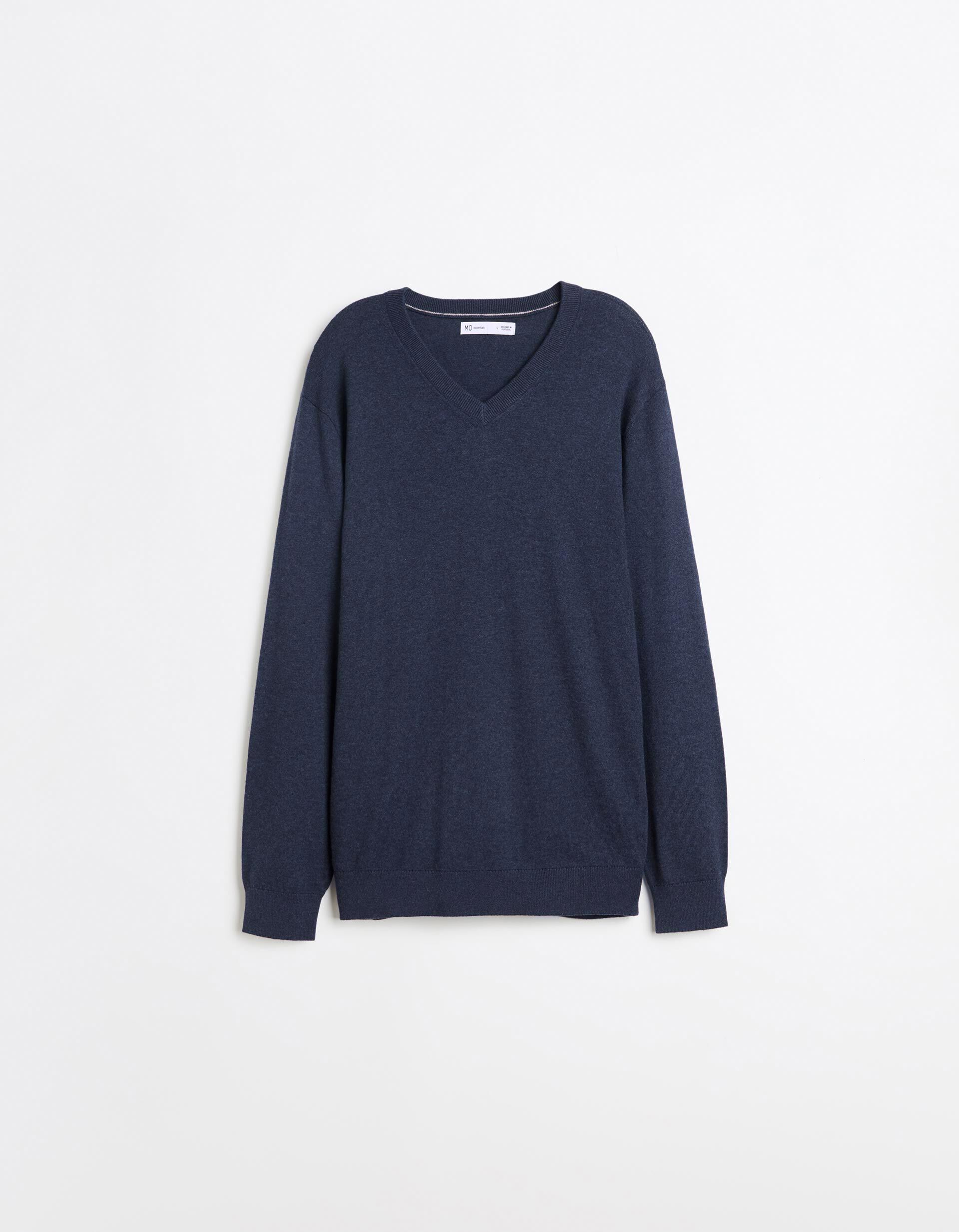 Comprar Online Camisola De Malha Com Caxemira, Homem, Azul Escuro