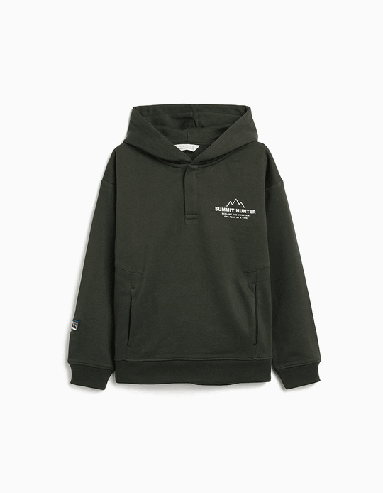 Comprar Online Sweatshirt com Capuz, Menino, Verde Escuro