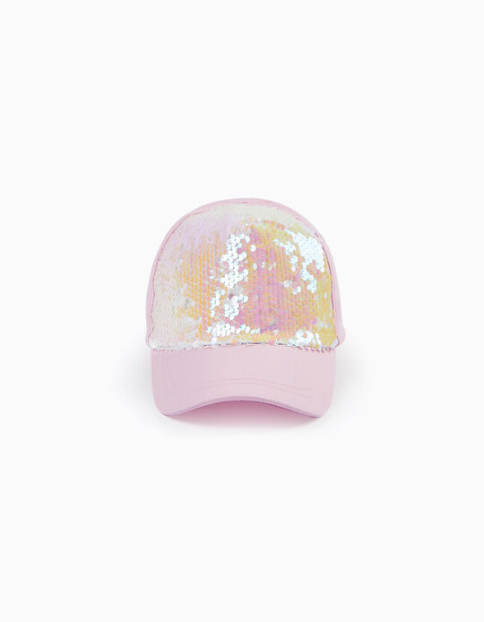 Cap with Sequins for Babies and Girls, Pink