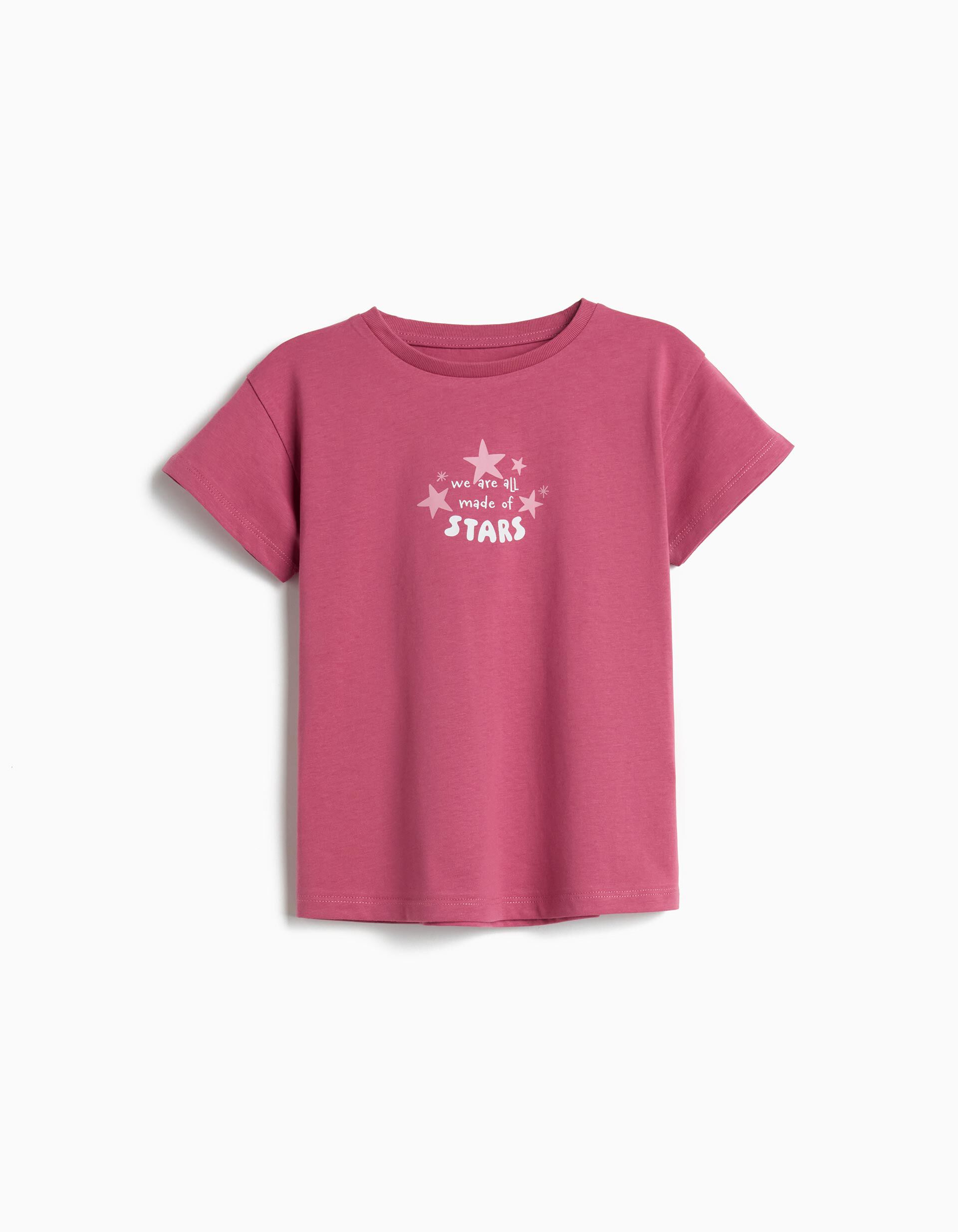 Comprar Online T-shirt Estampada, Menina, Rosa Escuro