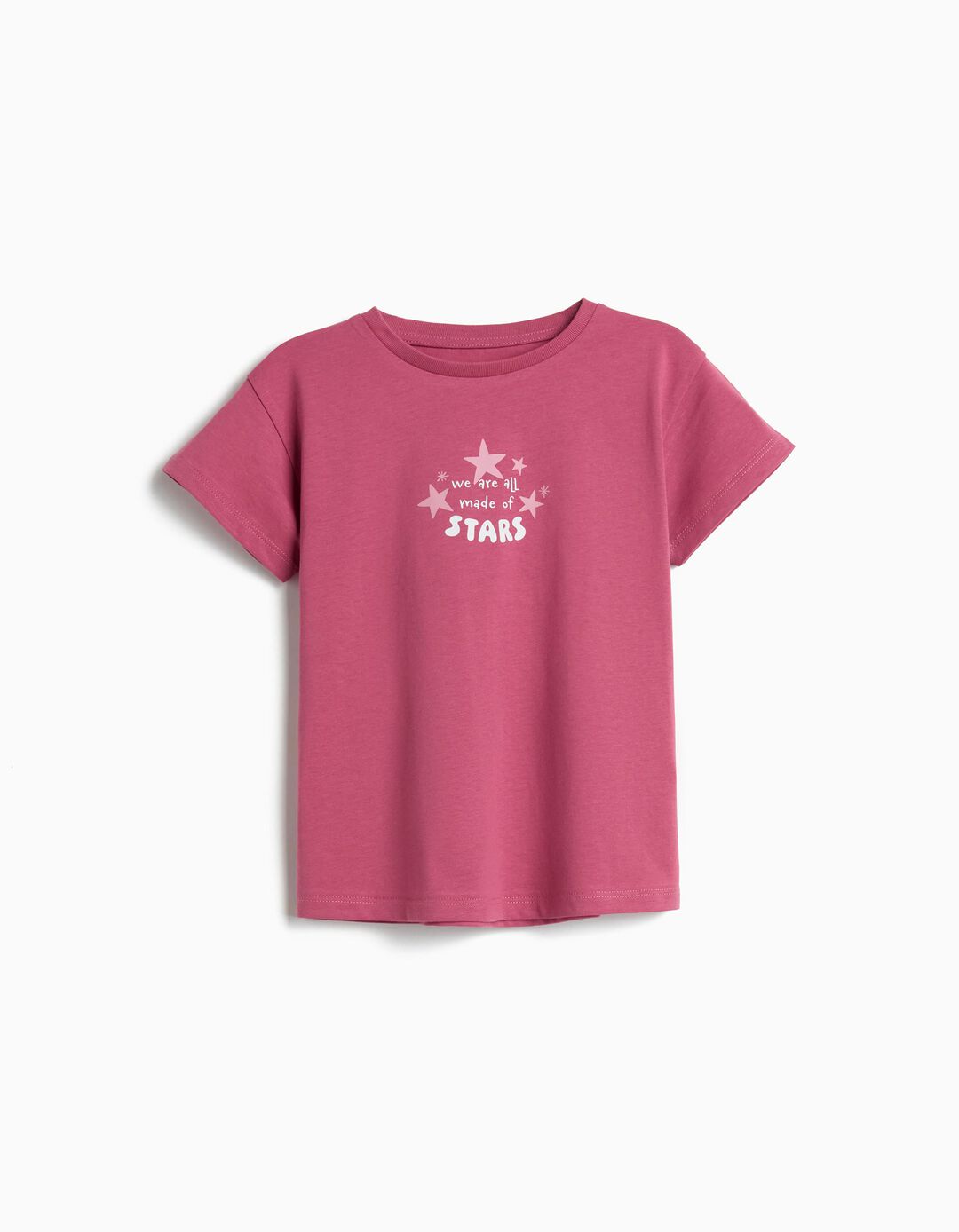 T-shirt Estampada, Menina, Rosa Escuro