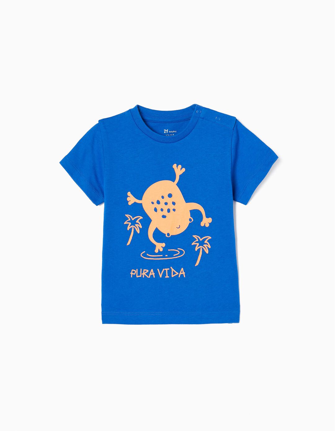 T-shirt em Algodão para Bebé Menino 'Sapo', Azul Escuro