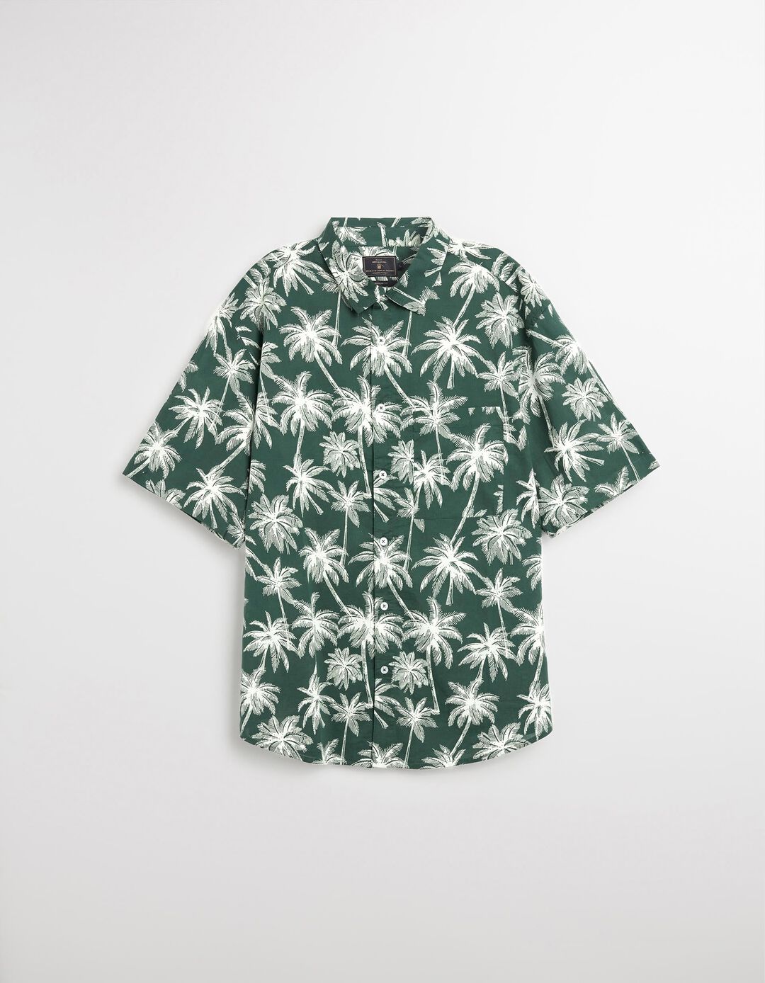 Camisa de Manga Curta, Homem, Verde Escuro 