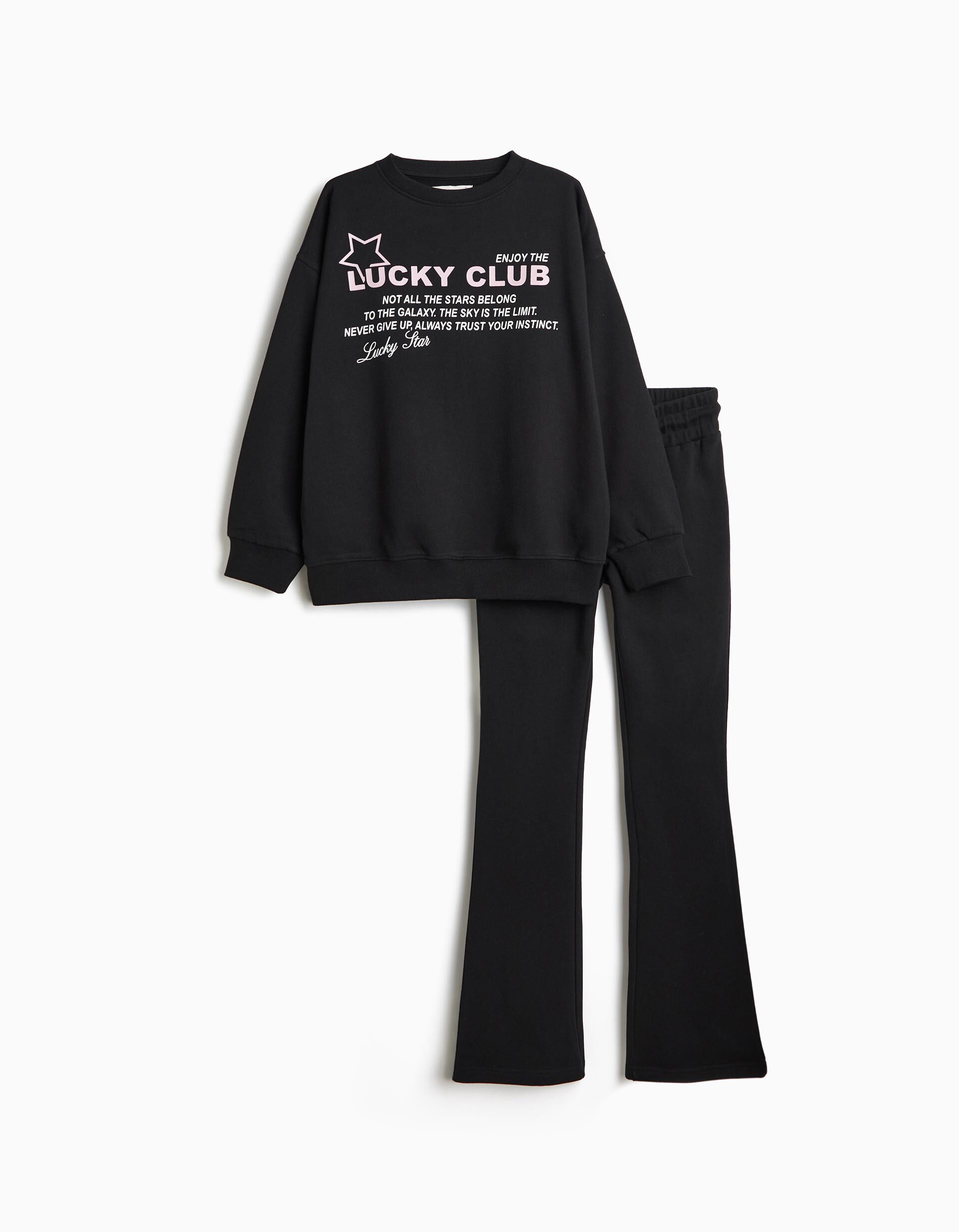 Conjunto De Felpa, Menina, Preto