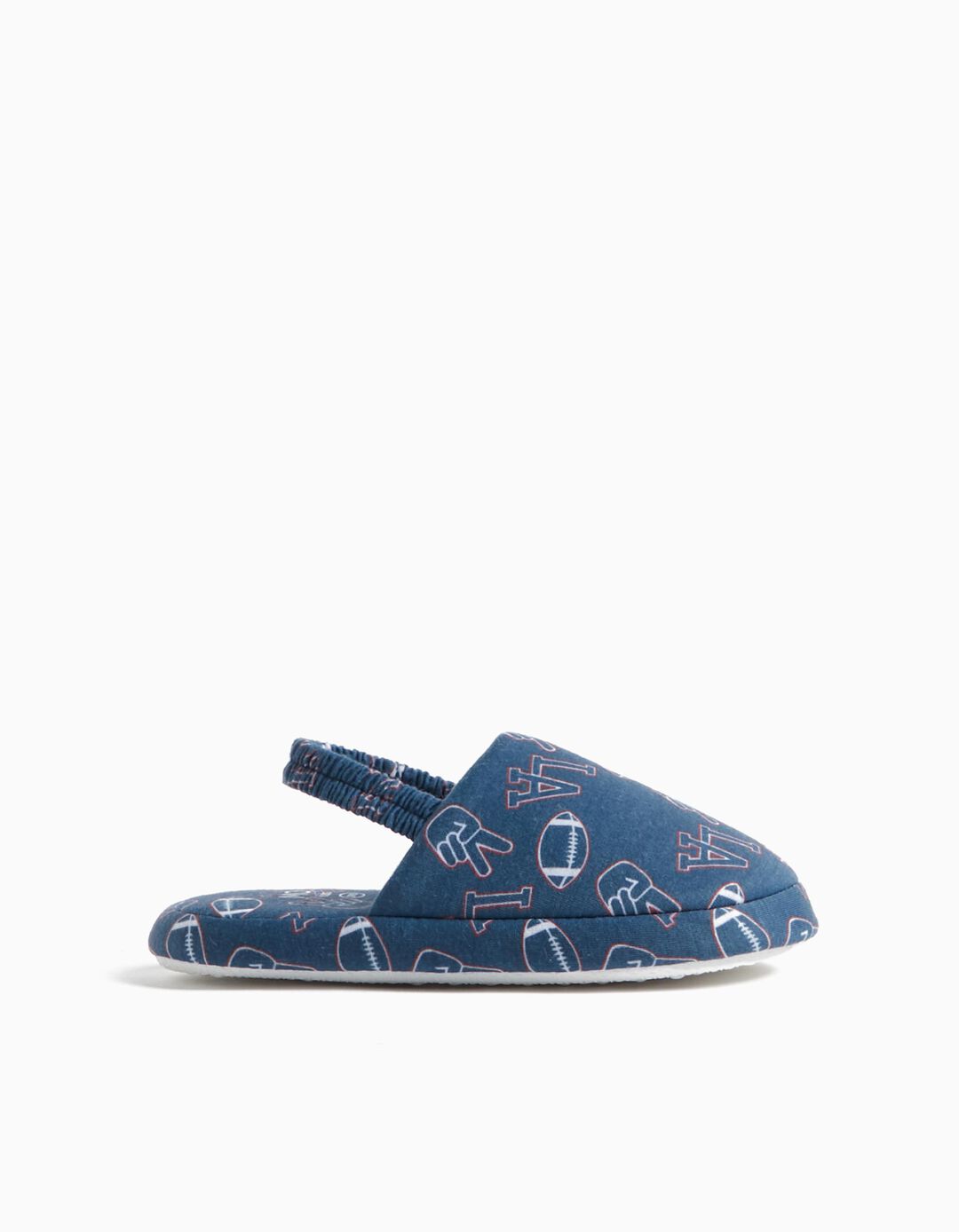 Printed Slippers with Strap, Boy, Blue