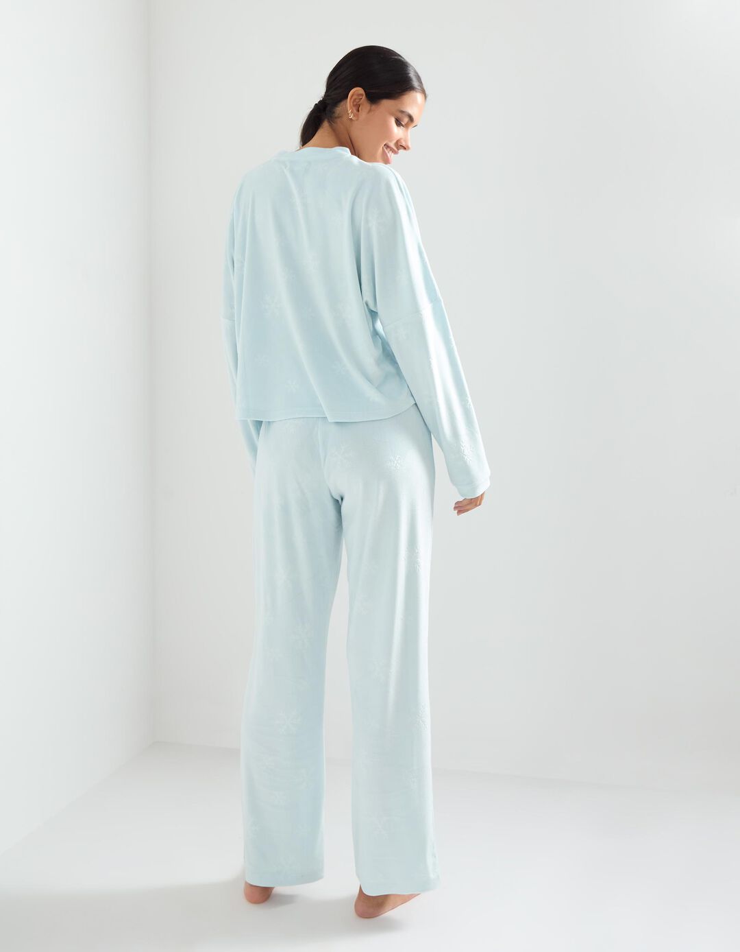 Pijama Veludo, Mulher, Azul Claro