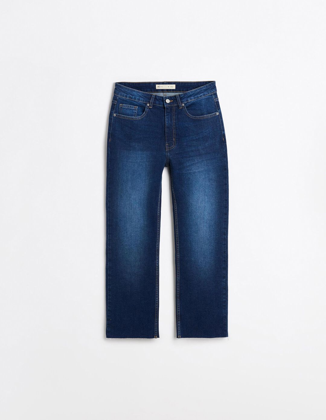 Calças de Ganga 'Cropped Flare', Mulher, Azul Escuro