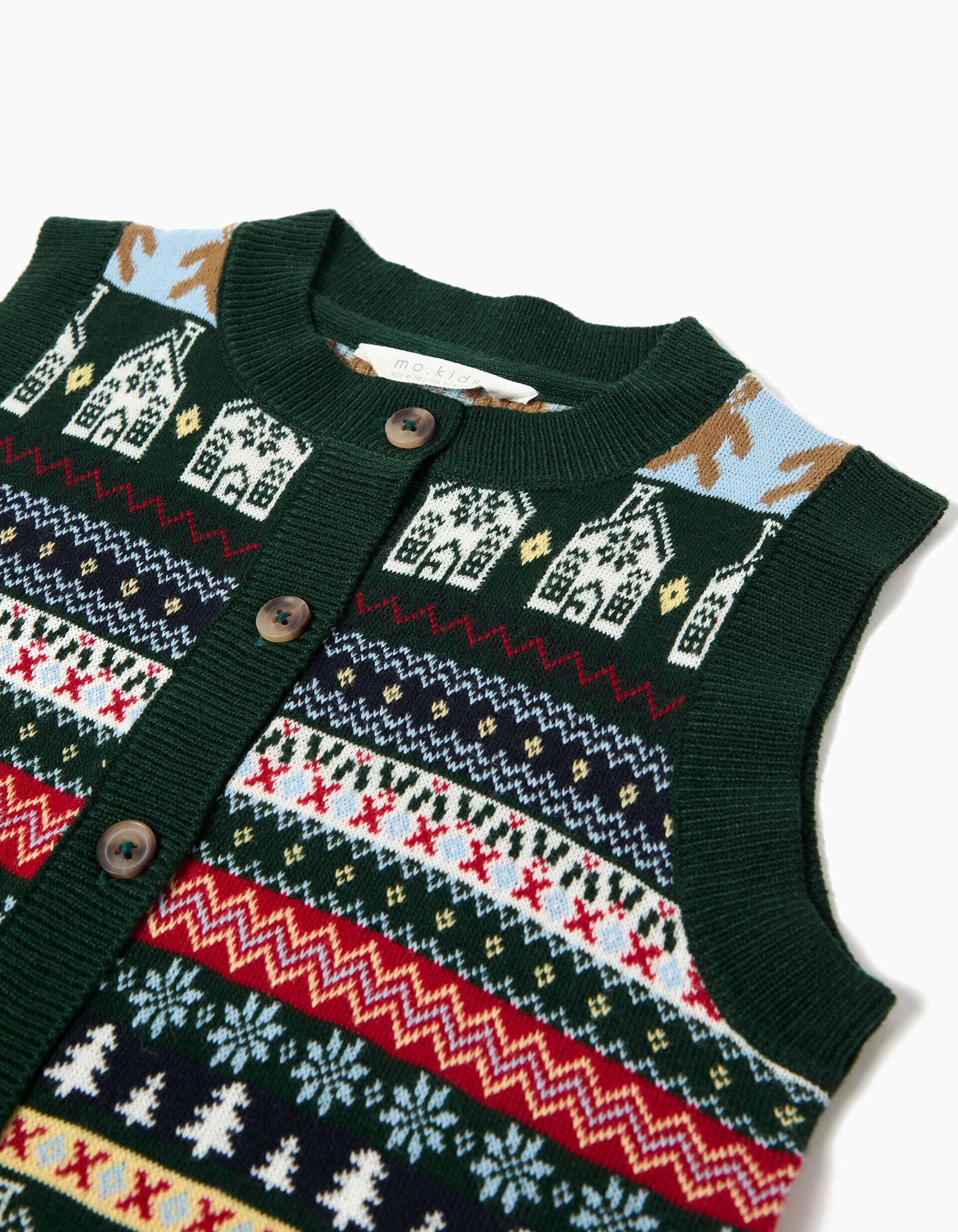 Comprar Online Colete Malha Natal, Menina, Verde Escuro