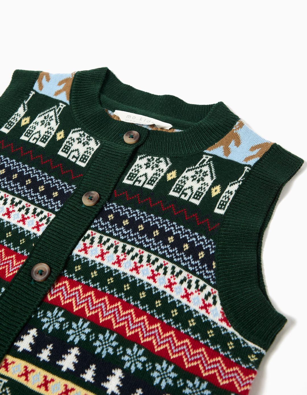 Colete de Malha, Menina, Verde Escuro