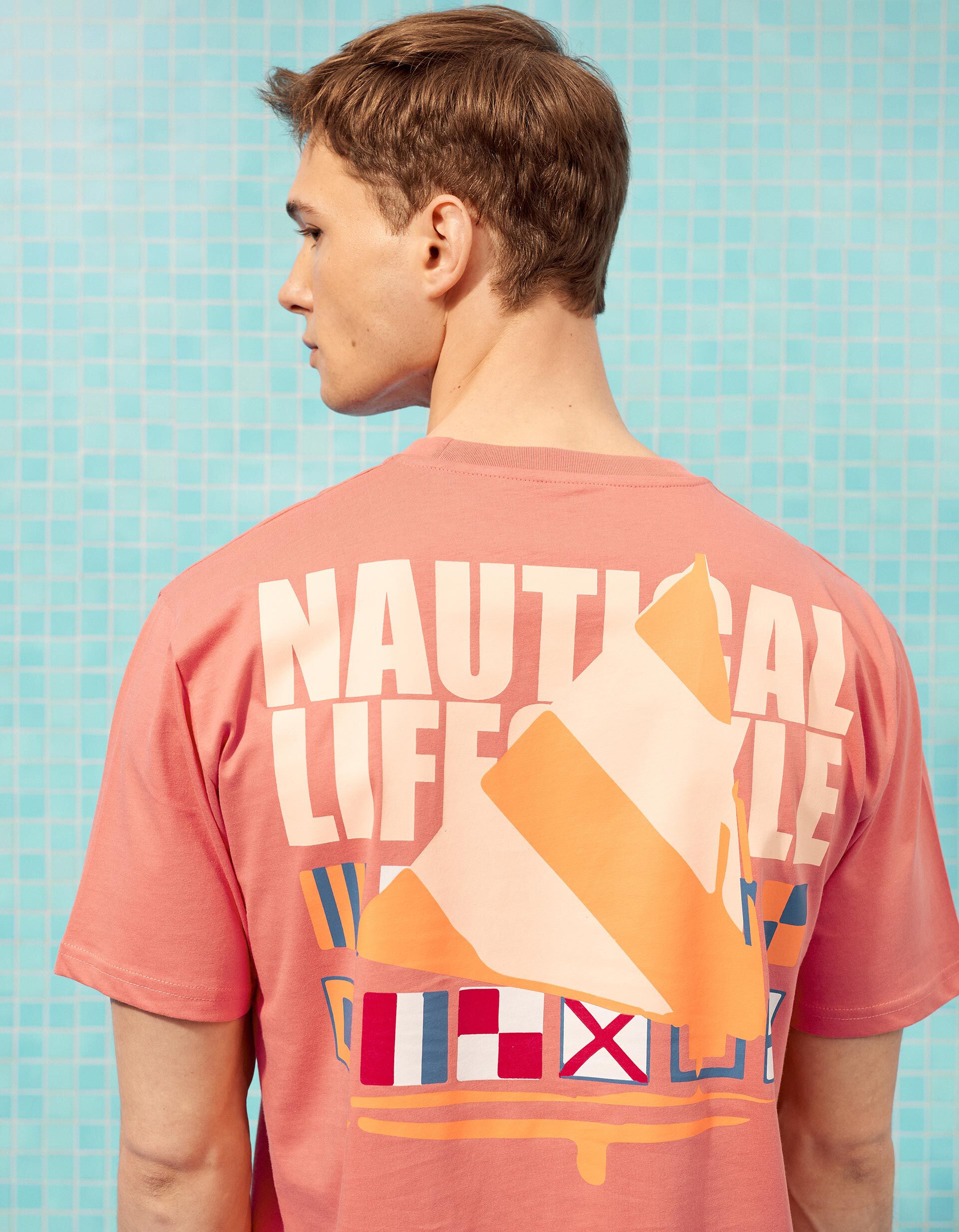 Comprar Online T-shirt Estampada, Homem, Laranja