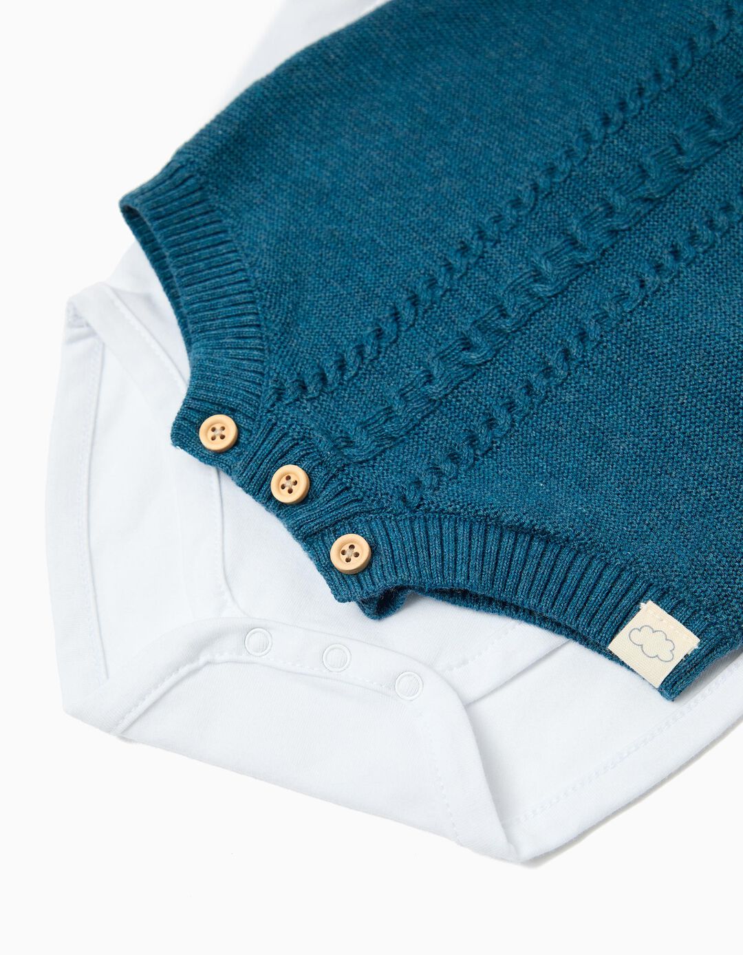 Conjunto Body e Macac&atilde;o, Rec&eacute;m-Nascido, Azul Escuro