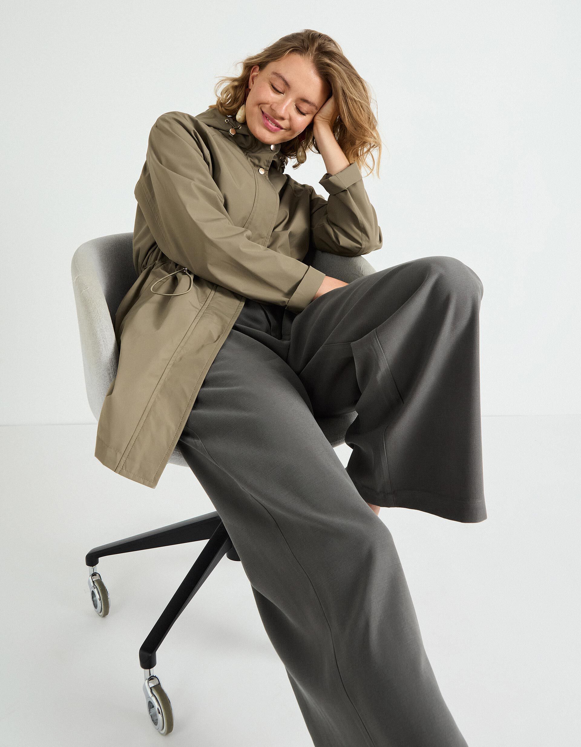 Comprar Online Parka Comprida com Capuz, Mulher, Verde