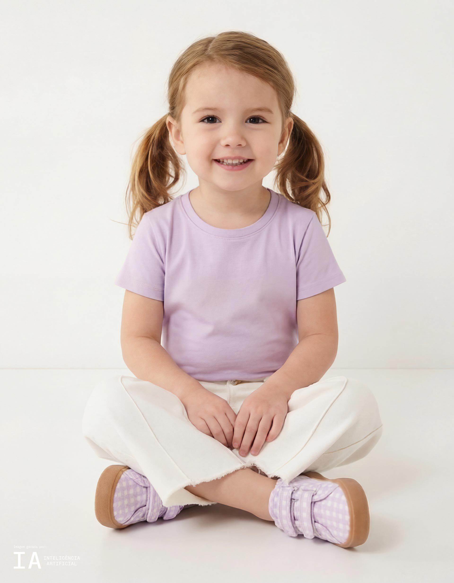 T-shirt, Menina, Roxo Claro