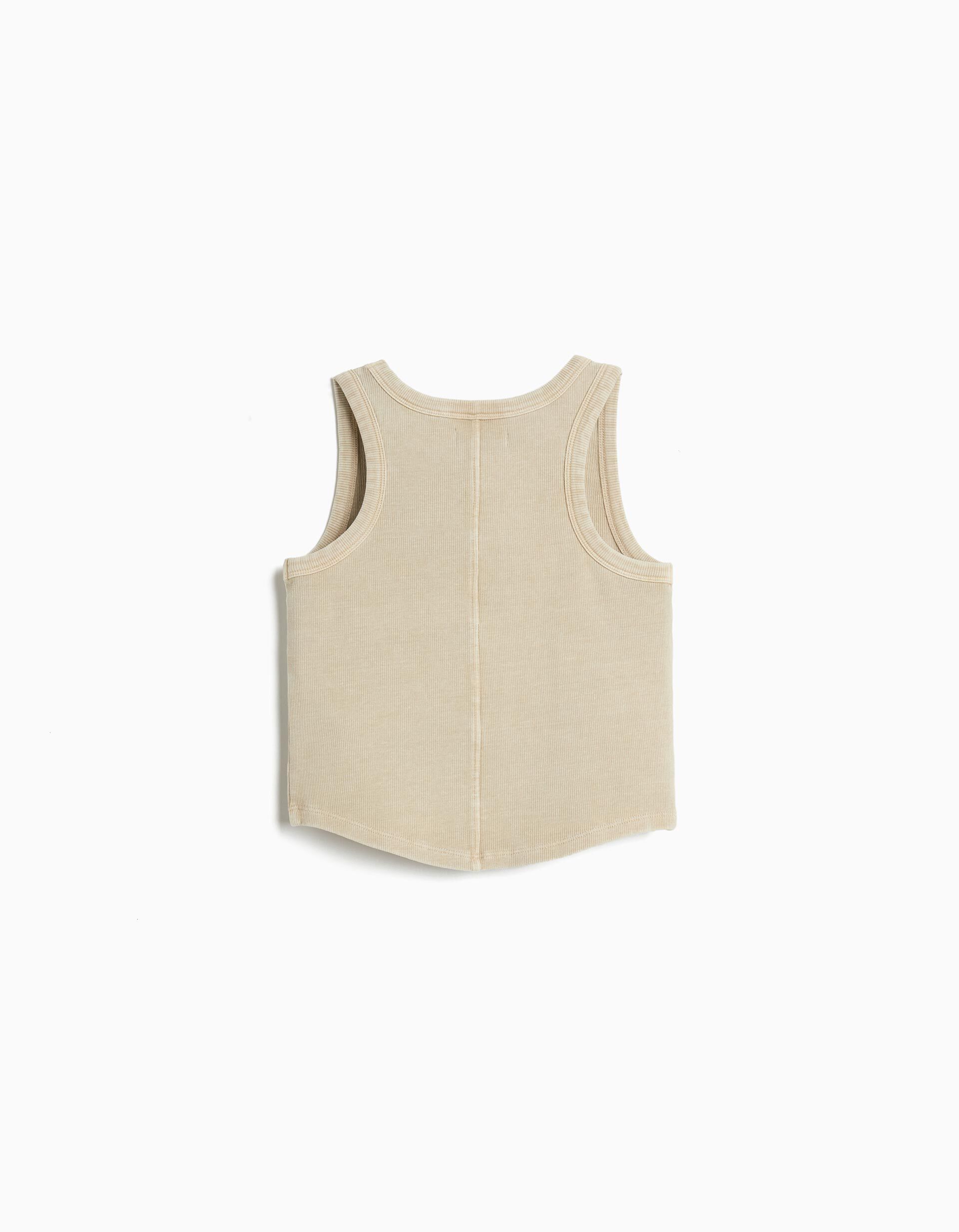 Comprar Online Top de Malha Canelada, Menina, Bege