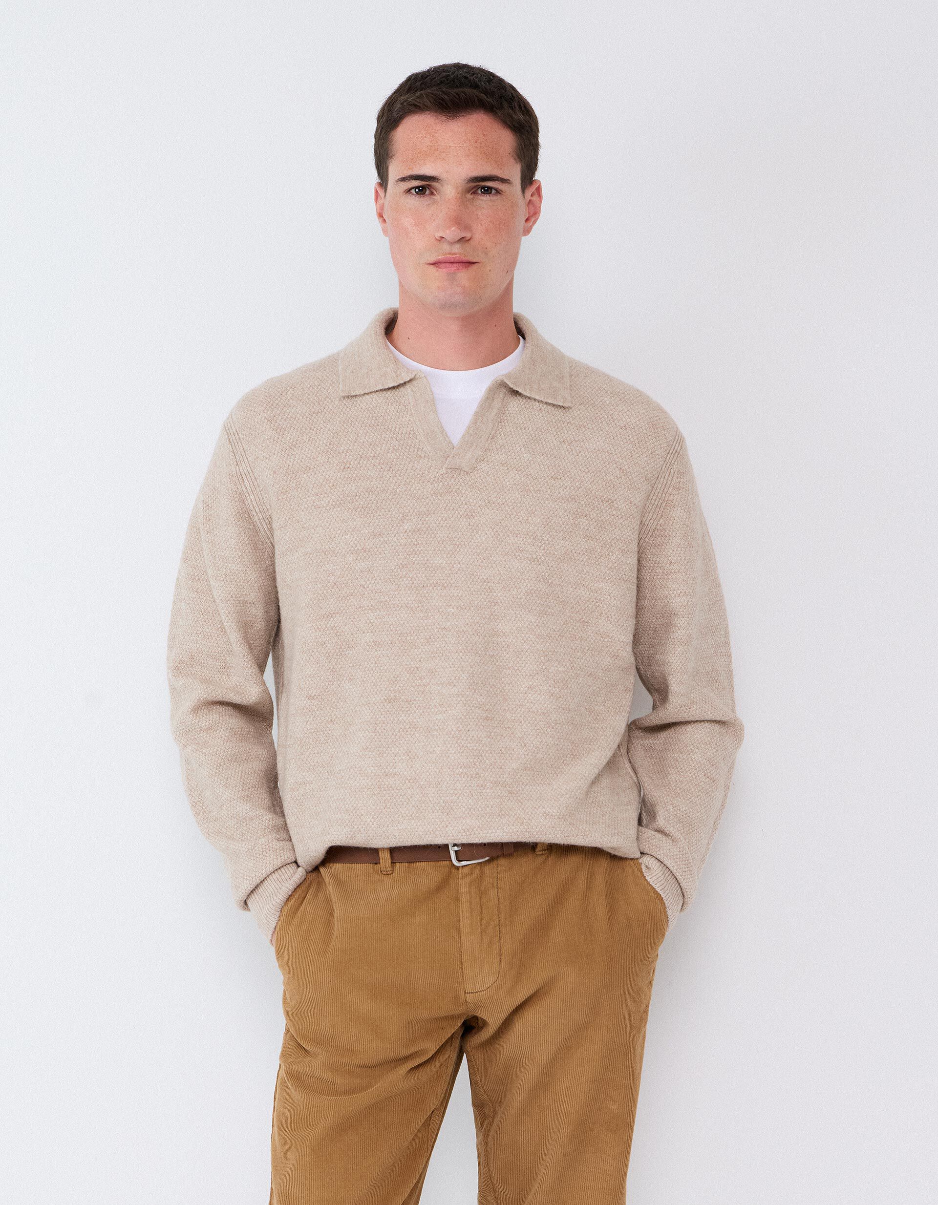 Comprar Online Camisola De Malha, Homem, Bege