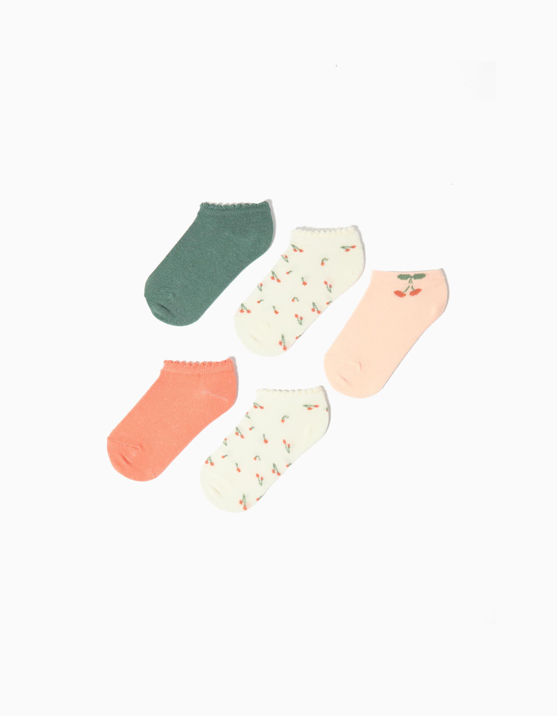 Comprar Online Pack 5 Pares de Meias Tornozelo, Menina, Multicor