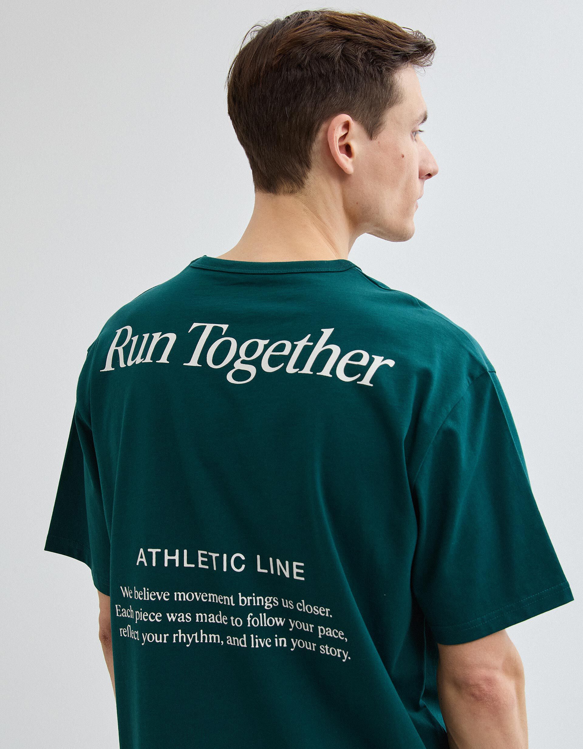 Comprar Online T-shirt Heavy Jersey Estampada, Homem, Verde Escuro