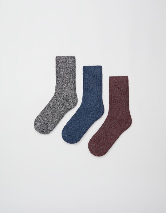 3 Pairs of Blended Socks Pack, Men, Multicolour