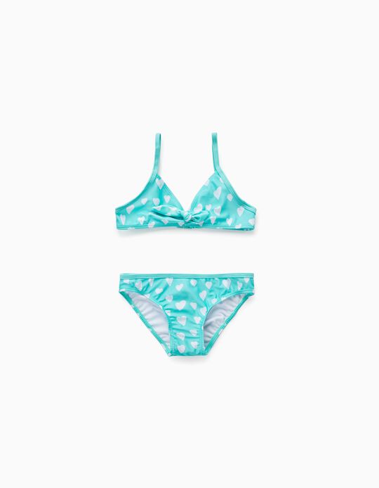 Bikini for Girls 'Hearts', Aqua Green
